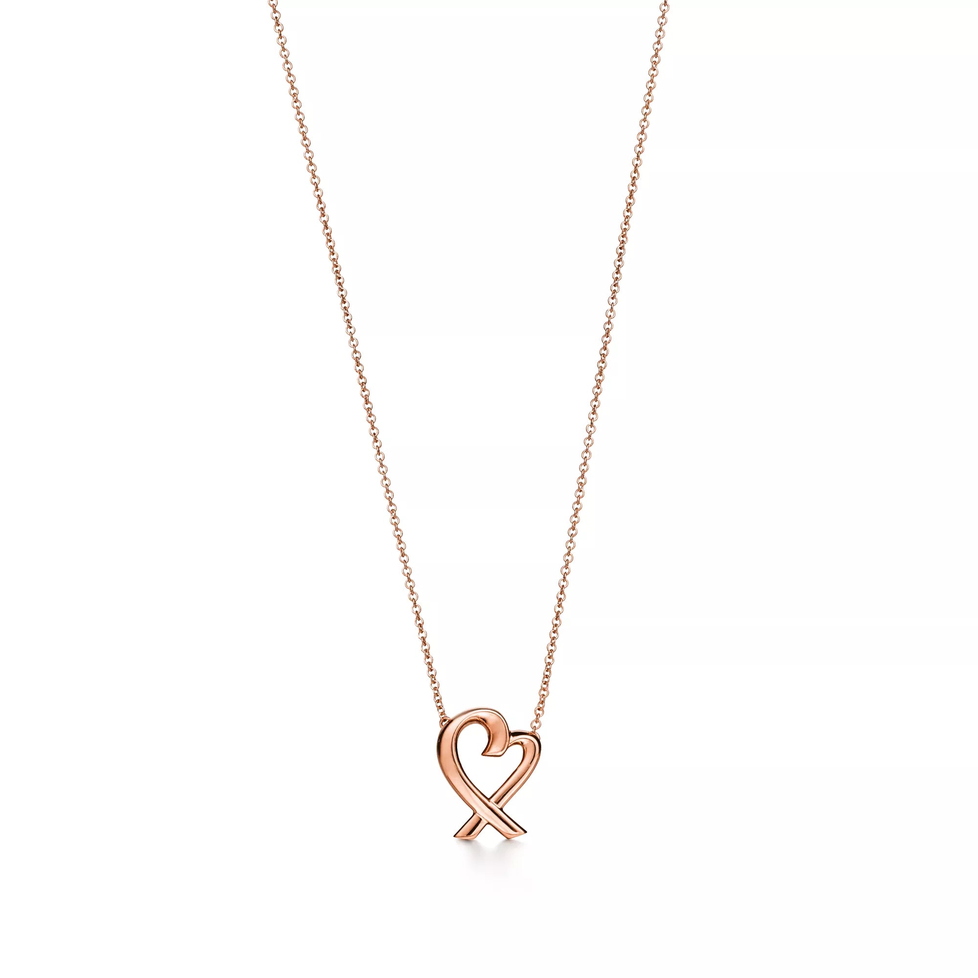 Carave Paris Open Heart Ribbon Pendant Necklace in Gold