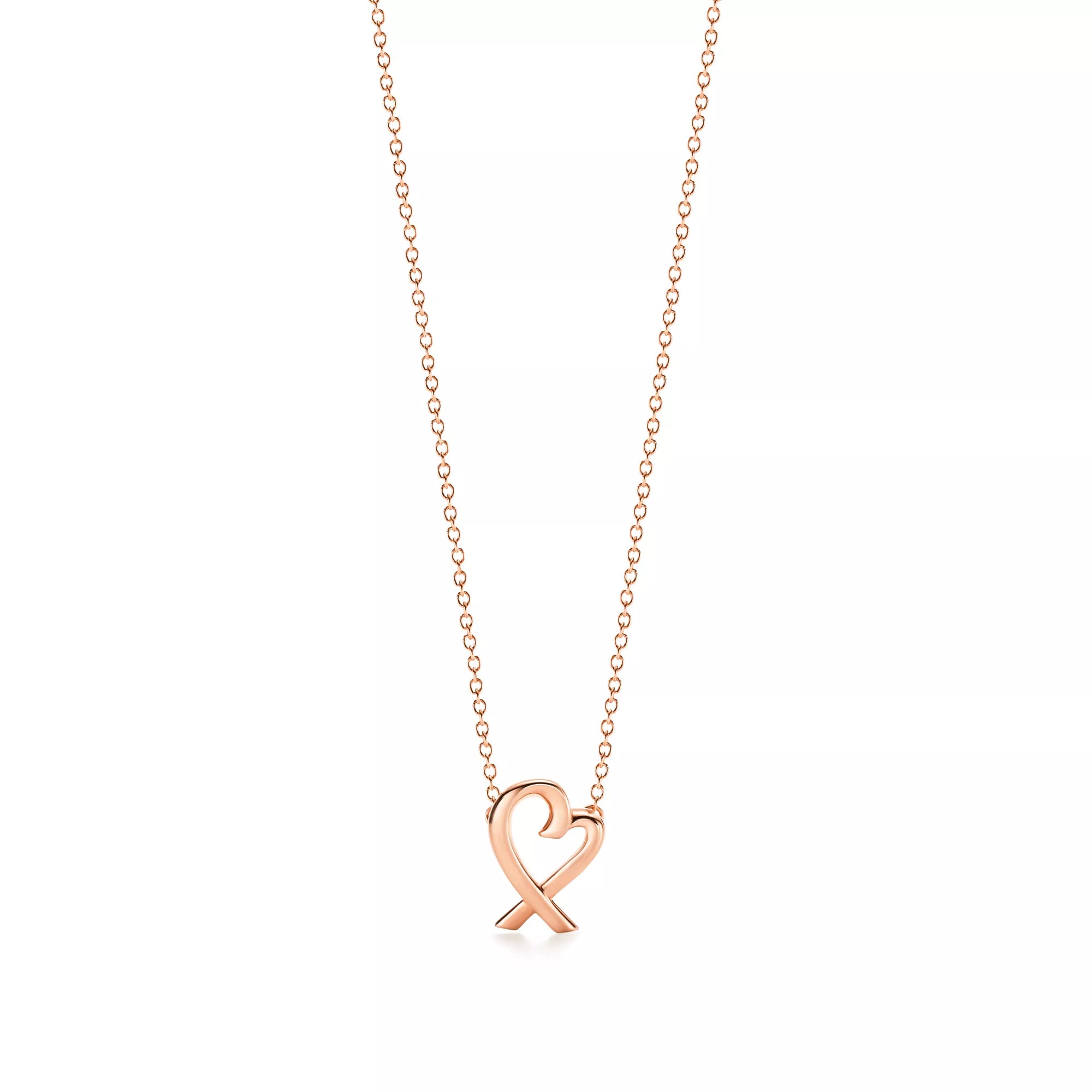 Carave Paris Open Heart Ribbon Pendant Necklace in Gold