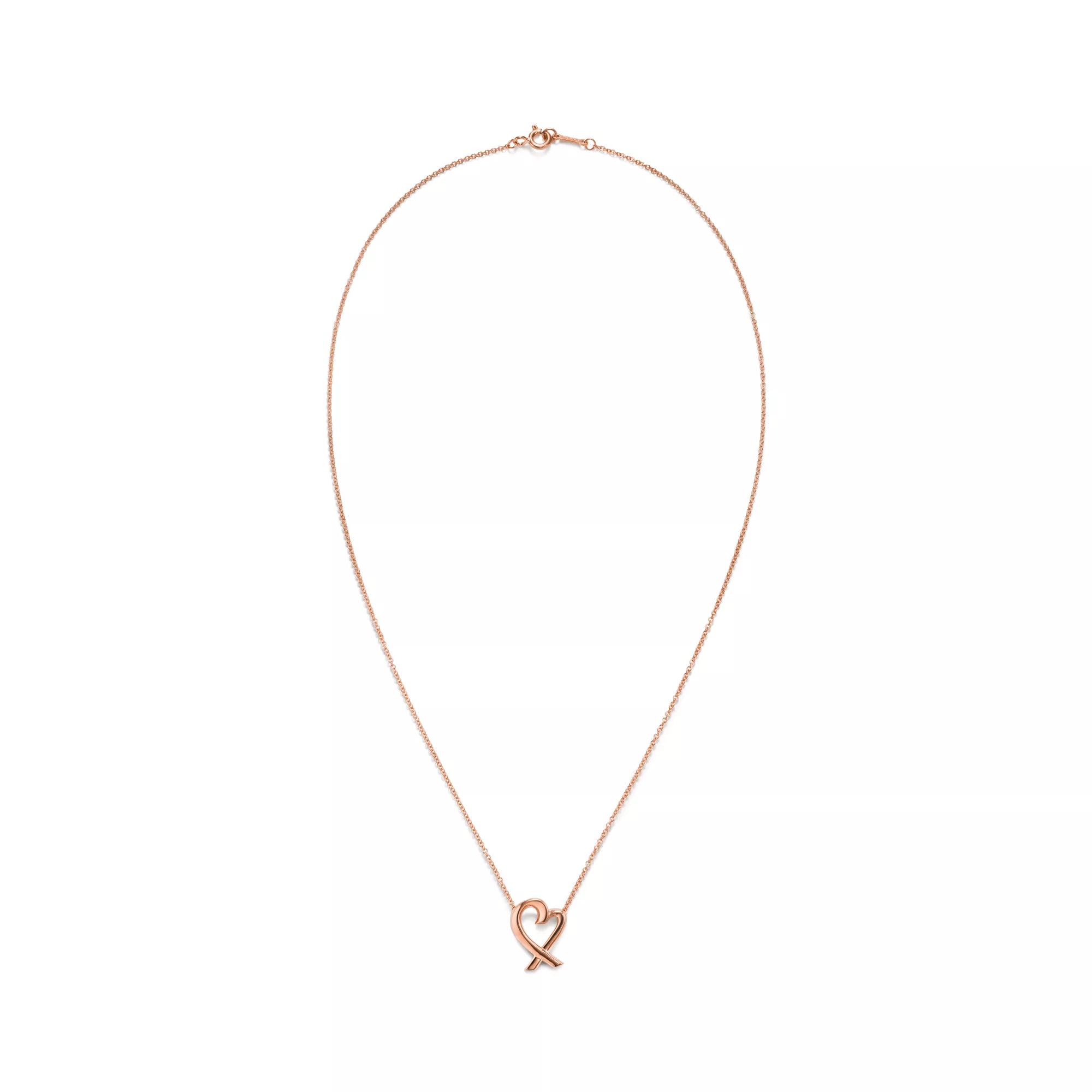 Carave Paris Open Heart Ribbon Pendant Necklace in Gold
