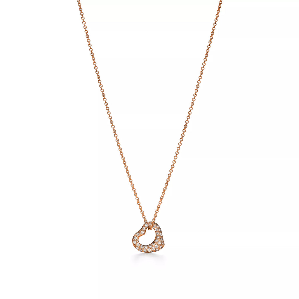 Carave Paris Pavé Open Heart Necklace in Gold