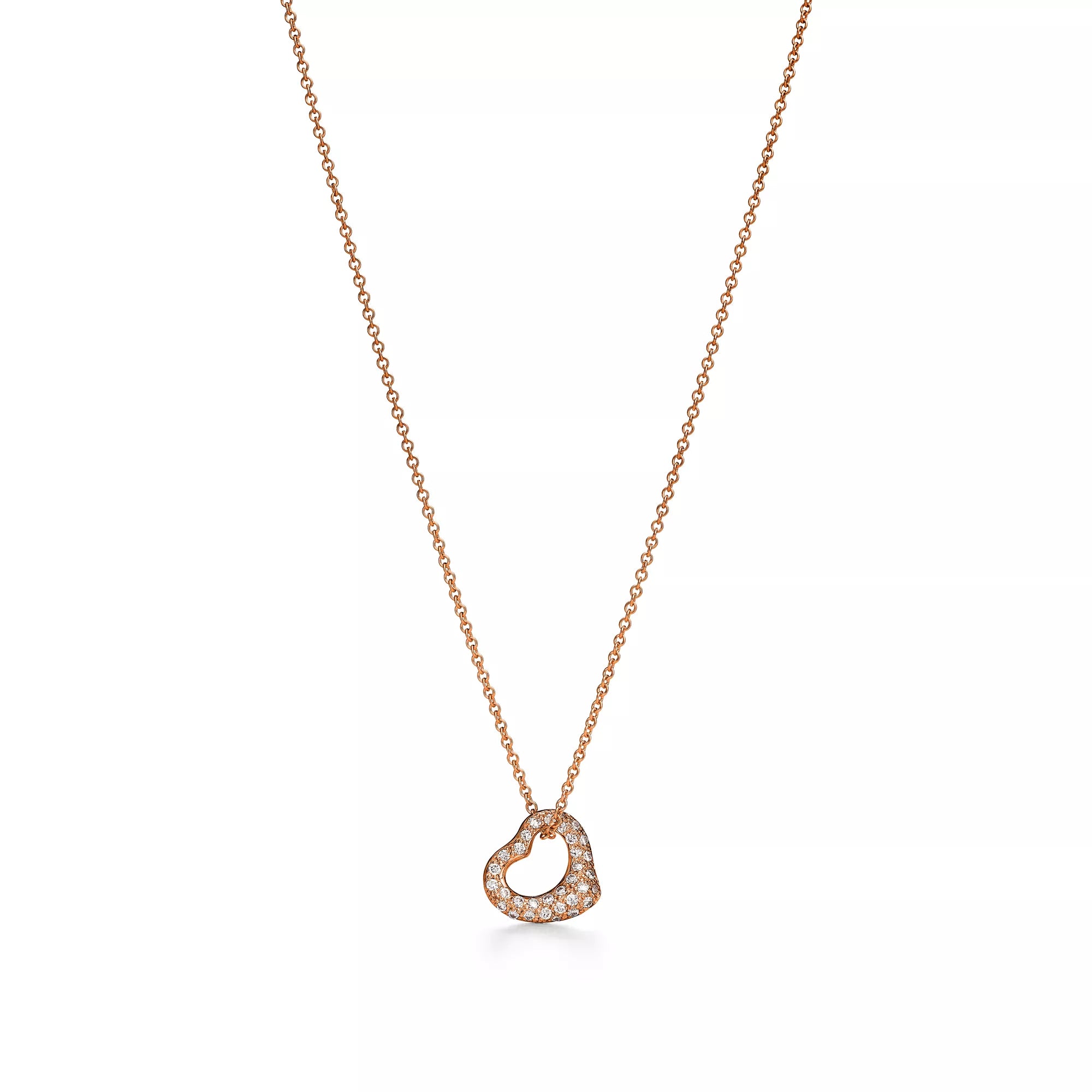Carave Paris Pavé Open Heart Necklace in Gold