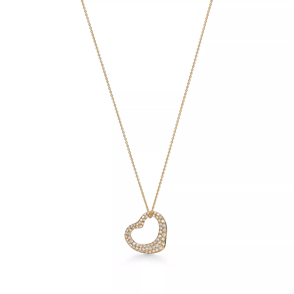Carave Paris Pavé Open Heart Necklace in Gold