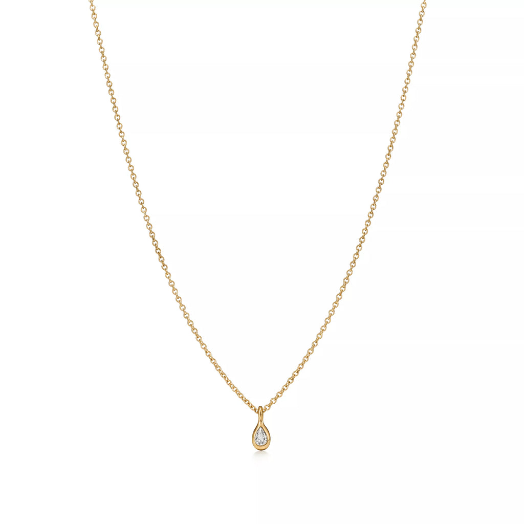 Carave Paris Teardrop Solitaire Pendant Necklace in Gold