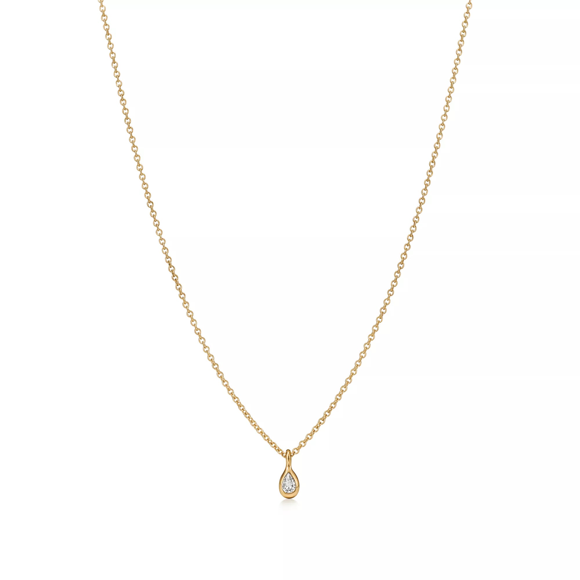 Carave Paris Teardrop Solitaire Pendant Necklace in Gold