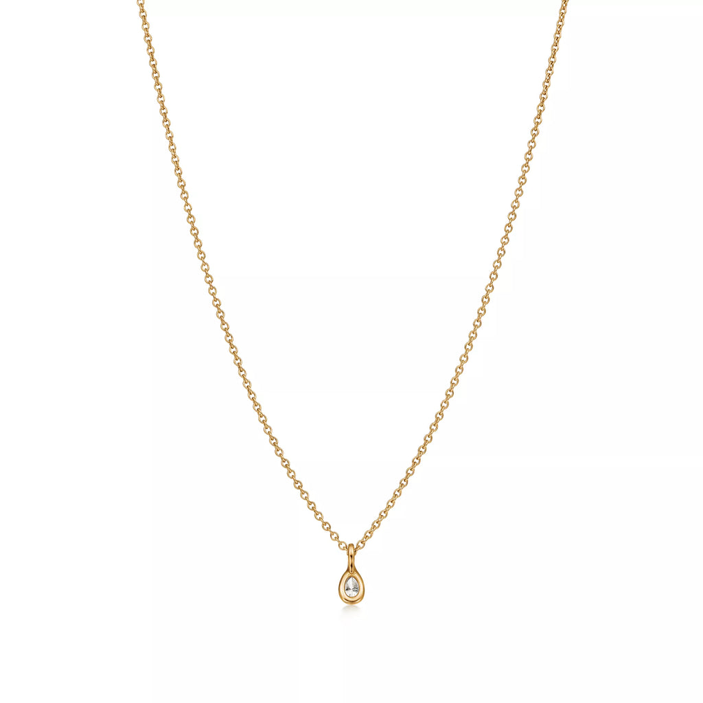 Carave Paris Teardrop Solitaire Pendant Necklace in Gold