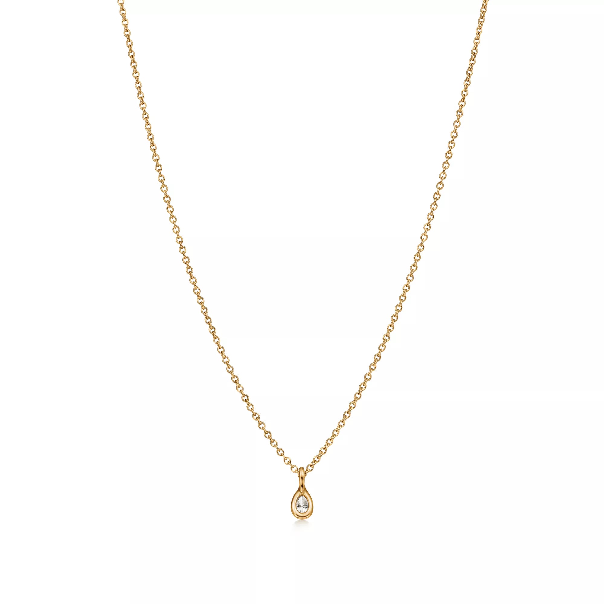 Carave Paris Teardrop Solitaire Pendant Necklace in Gold