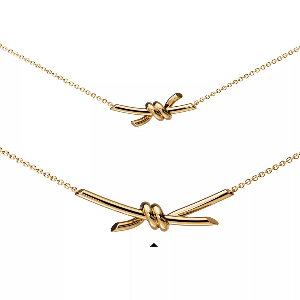 Carave Paris Golden Knot Bar Necklace