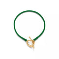 Carave Paris Green Cord Open Heart Gold Bracelet for Women