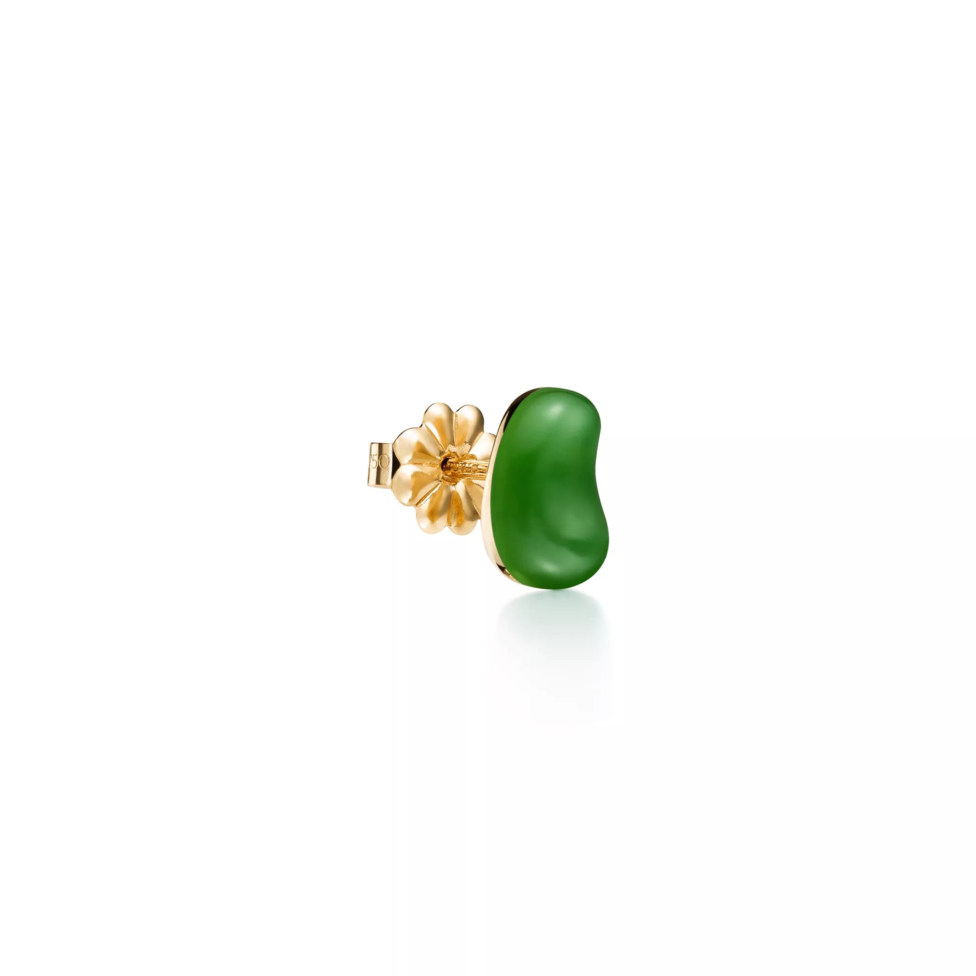 Carave Paris Green Jade Organic Pebble Stud Earring