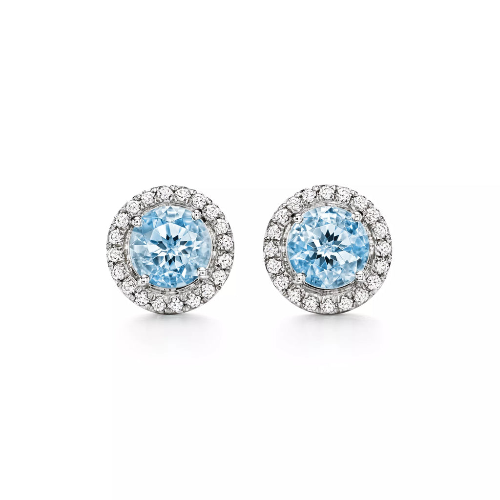 Carave Paris Halo Gemstone Stud Earrings