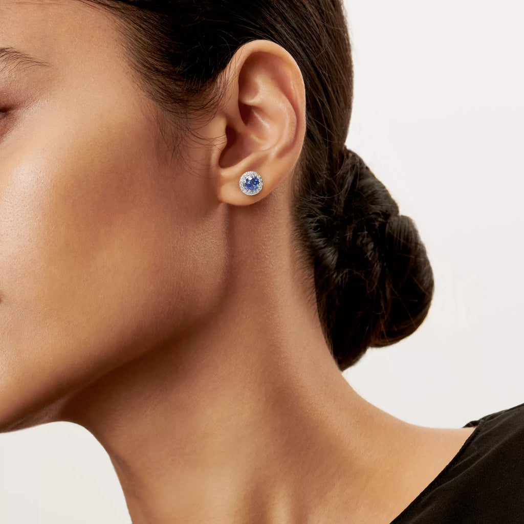 Carave Paris Halo Gemstone Stud Earrings