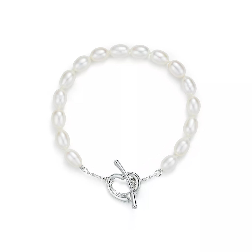 Carave Paris Heart Clasp Freshwater Pearl Bracelet