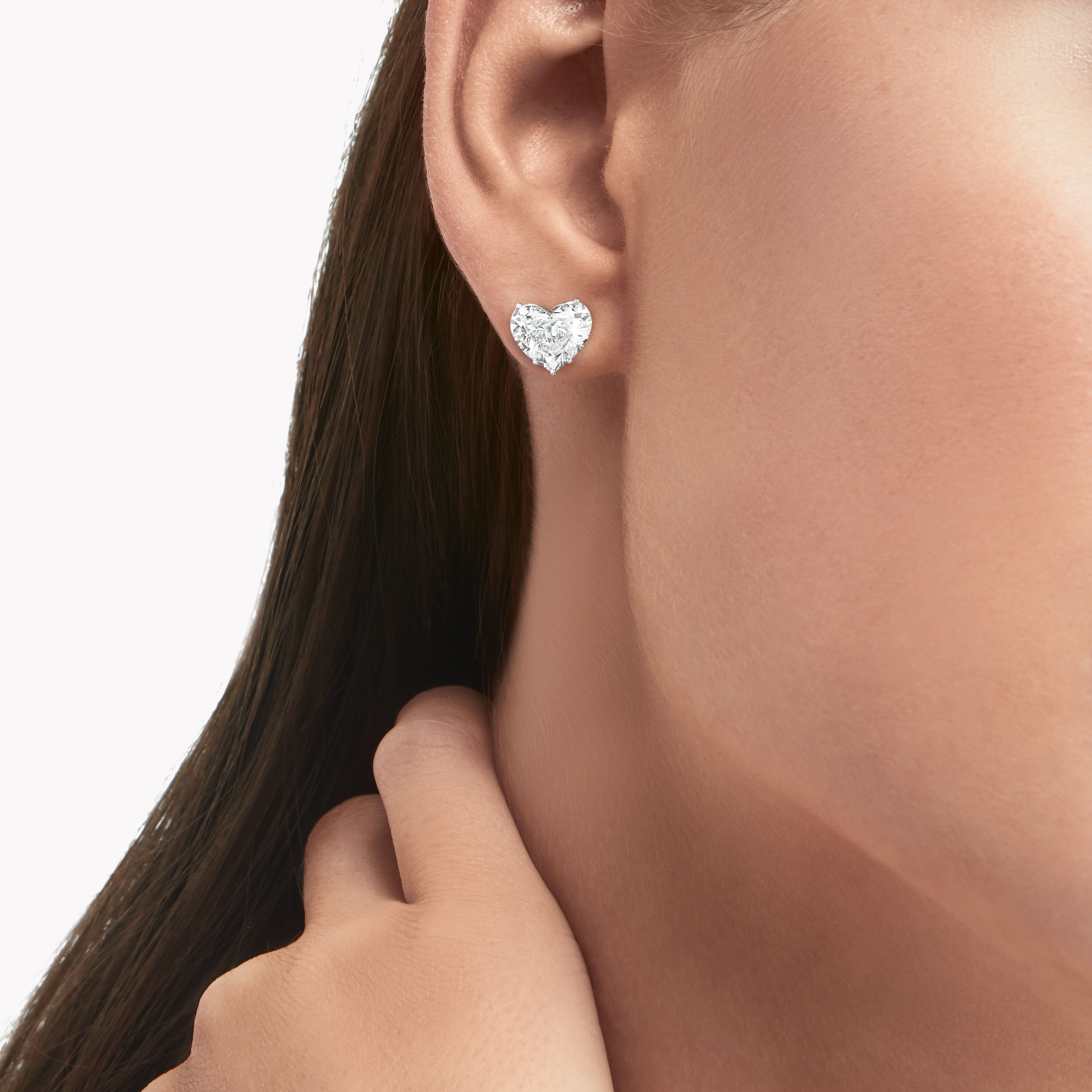 Carave Paris Heart Cut Diamond Stud Earrings