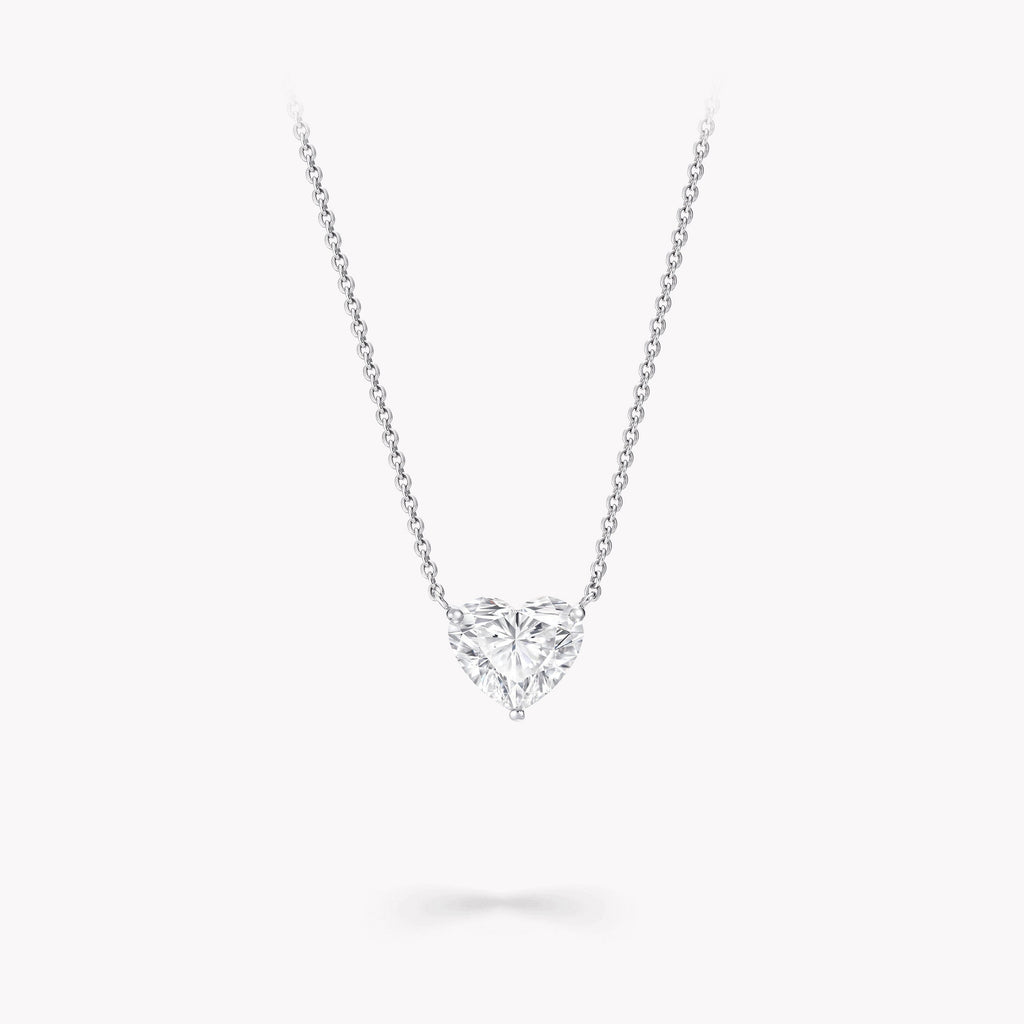 Carave Paris Heart Cut Solitaire Diamond Pendant Necklace