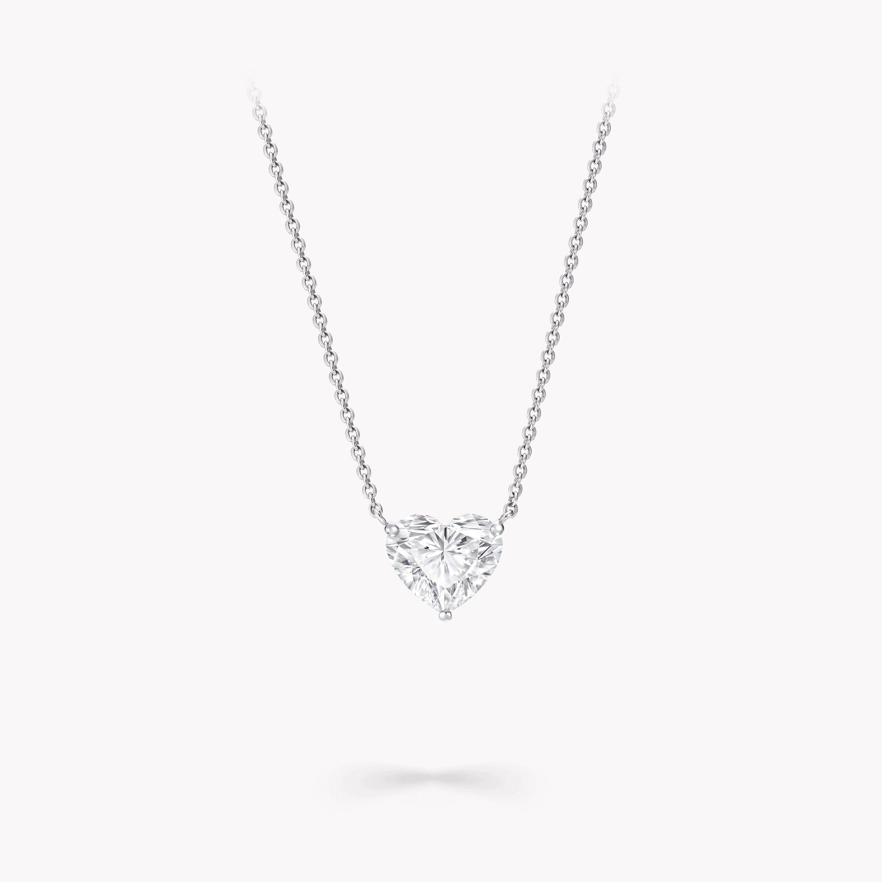 Carave Paris Heart Cut Solitaire Diamond Pendant Necklace
