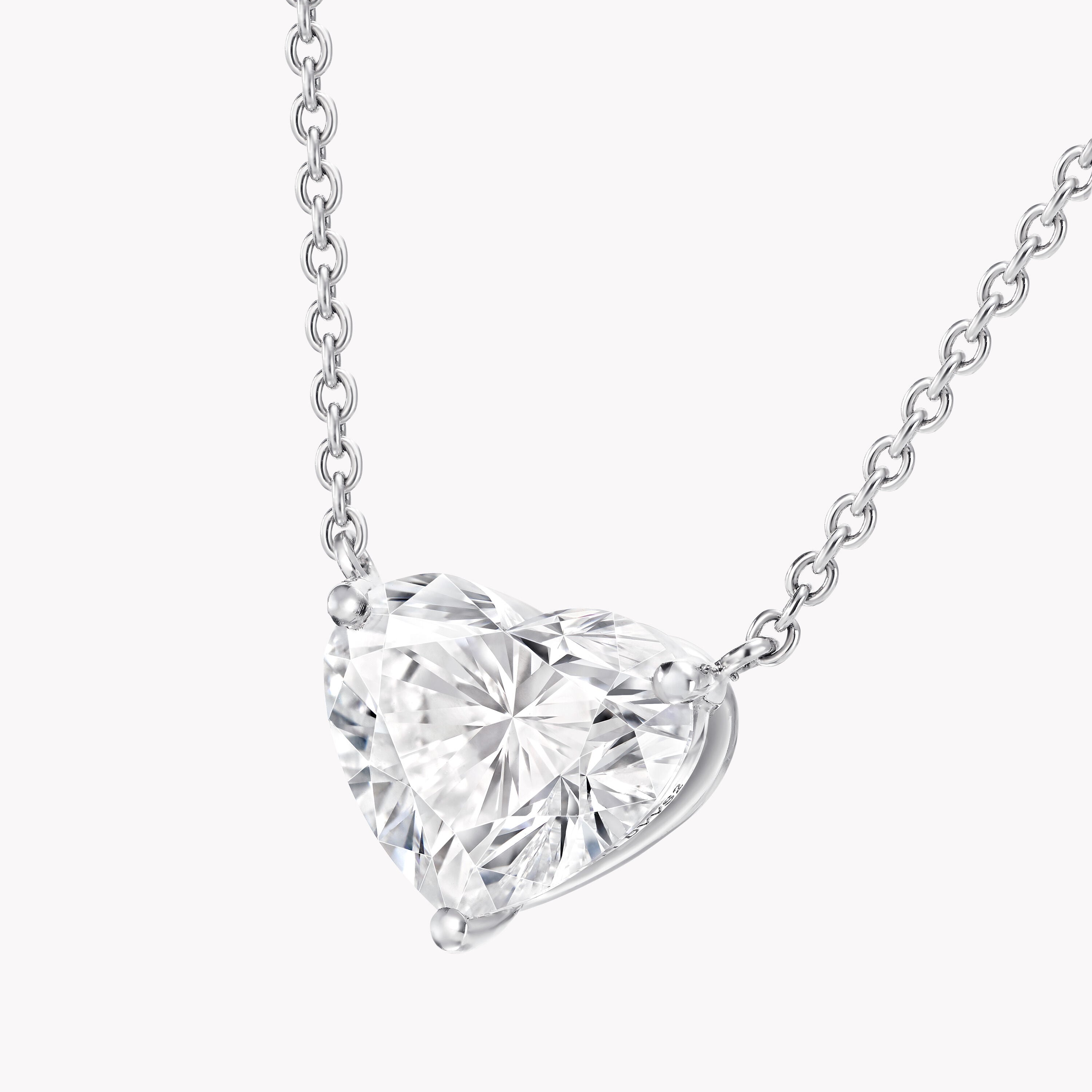 Carave Paris Heart Cut Solitaire Diamond Pendant Necklace