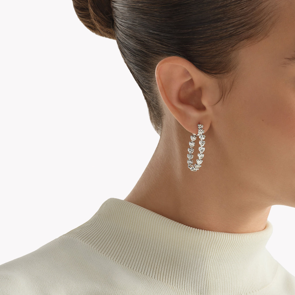 Carave Paris Heart Diamond Hoop Earrings