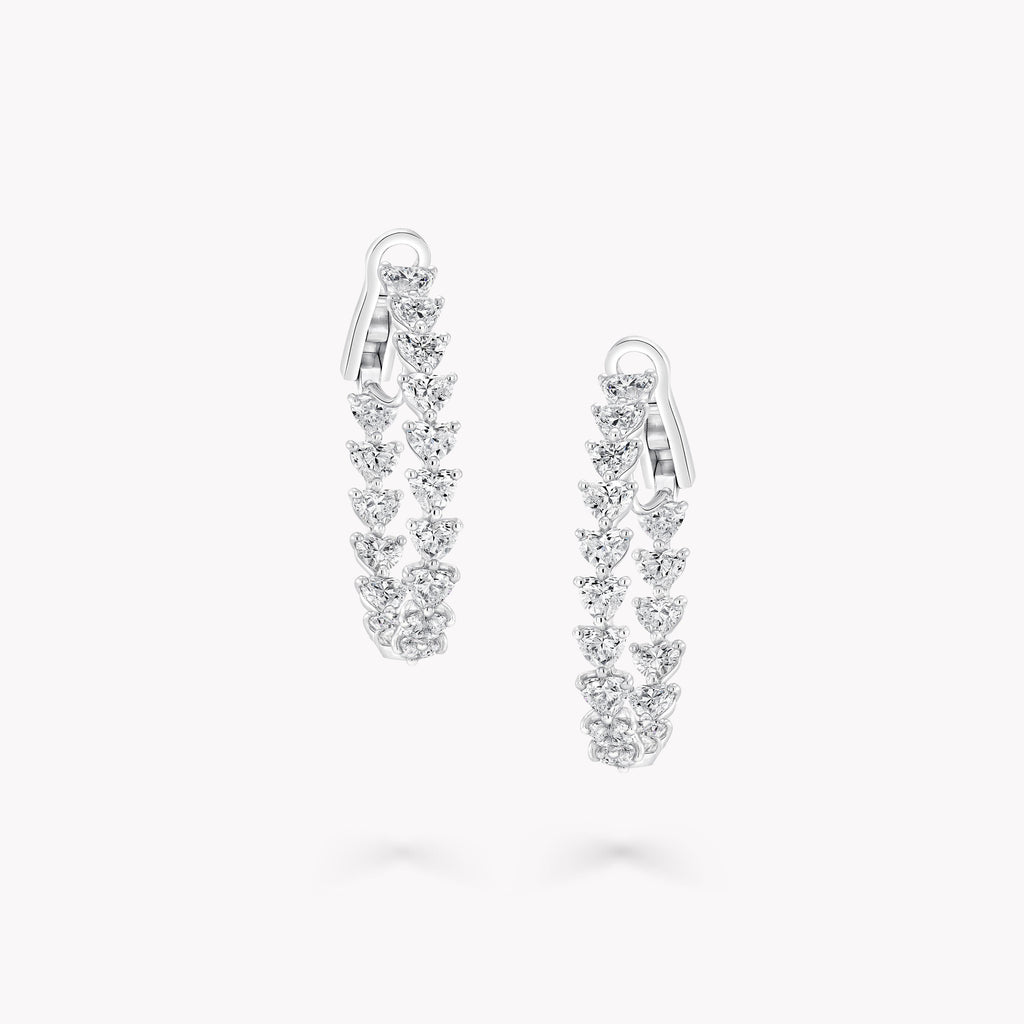 Carave Paris Heart Diamond Hoop Earrings
