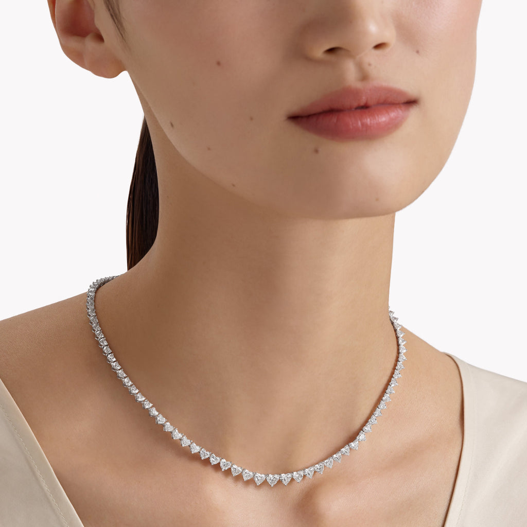 Carave Paris Heart Diamond Tennis Necklace