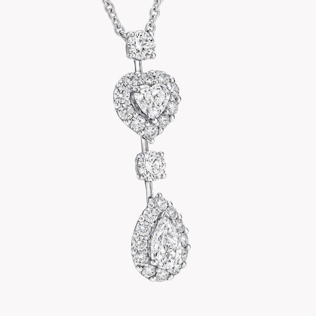 Carave Paris Heart Drop Diamond Pendant Necklace