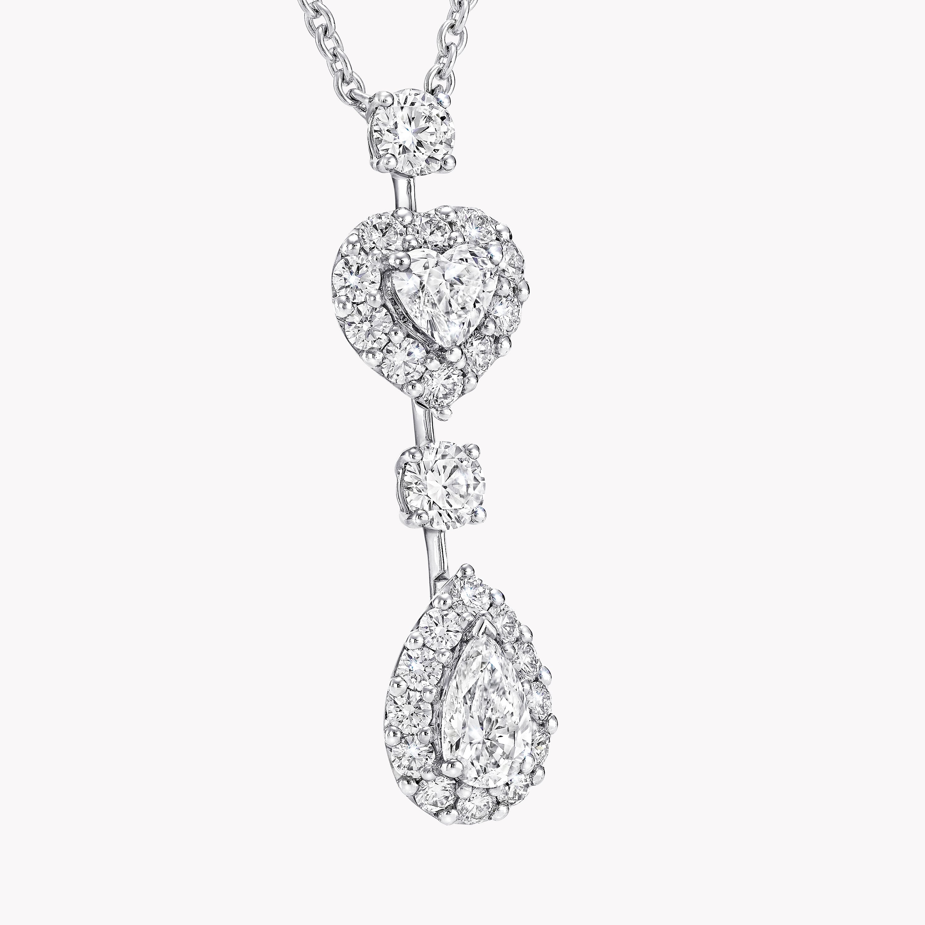 Carave Paris Heart Drop Diamond Pendant Necklace