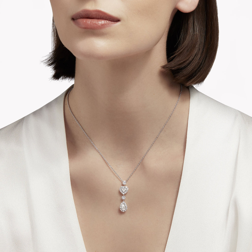 Carave Paris Heart Drop Diamond Pendant Necklace