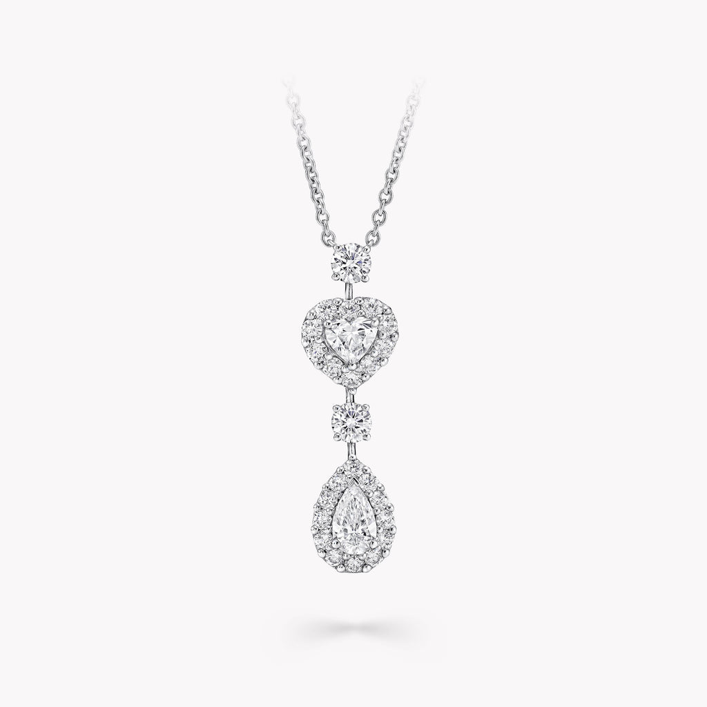 Carave Paris Heart Drop Diamond Pendant Necklace