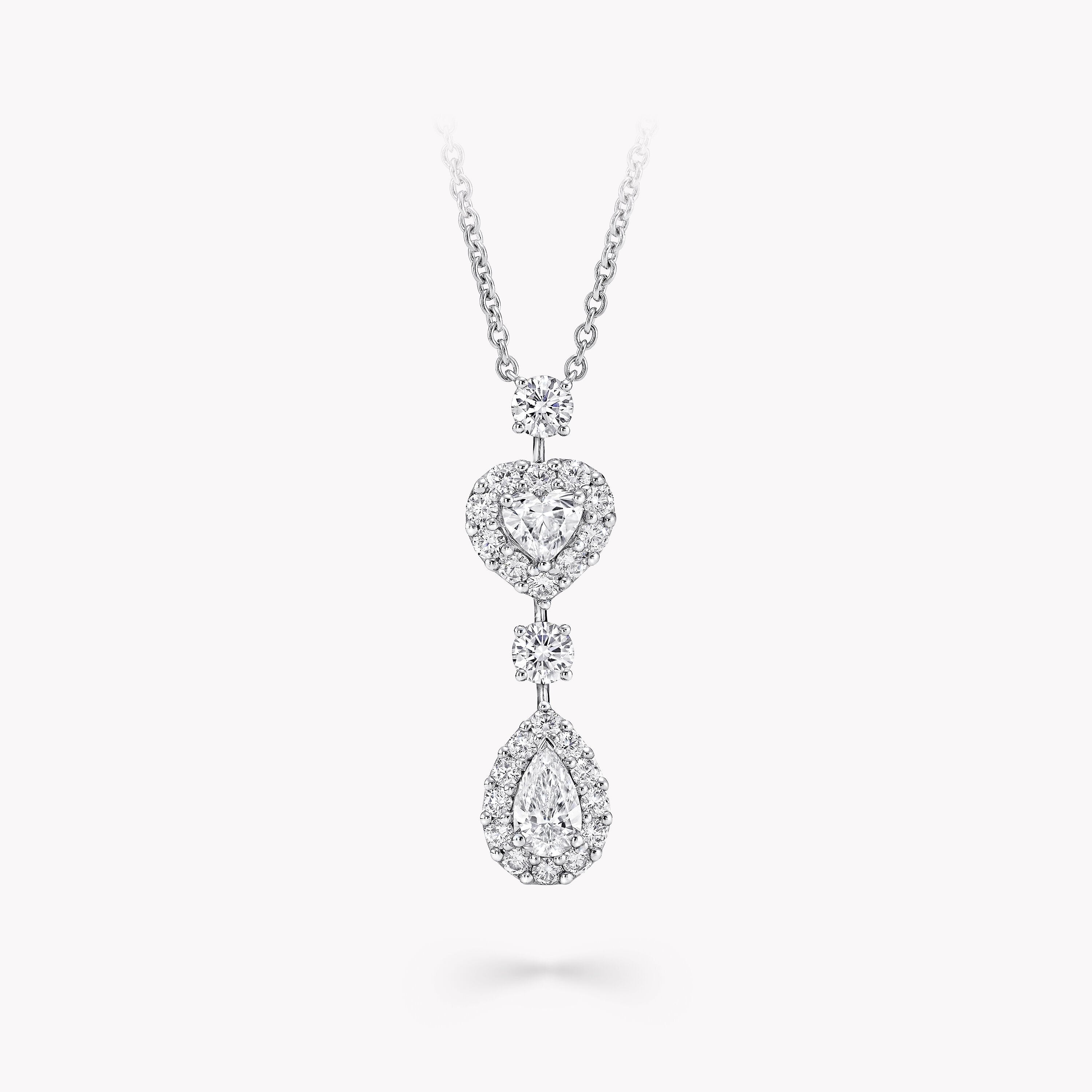 Carave Paris Heart Drop Diamond Pendant Necklace