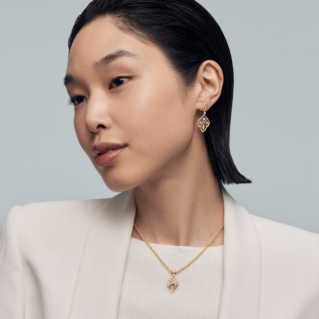 Carave Paris Heritage Lattice Diamond Drop Earrings