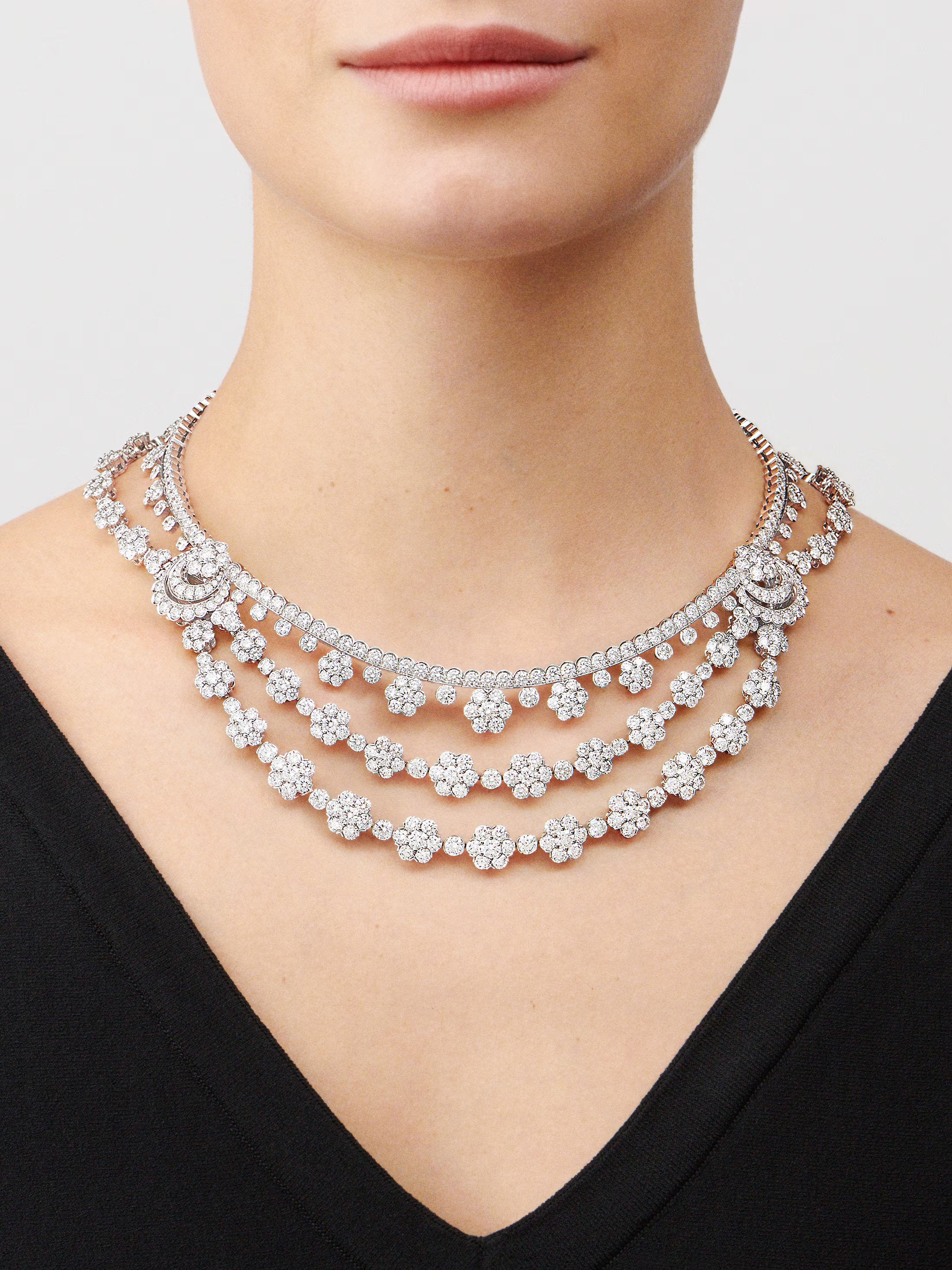 Carave Paris Imperial Floral Drape Diamond Necklace
