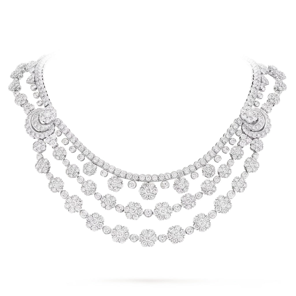 Carave Paris Imperial Floral Drape Diamond Necklace