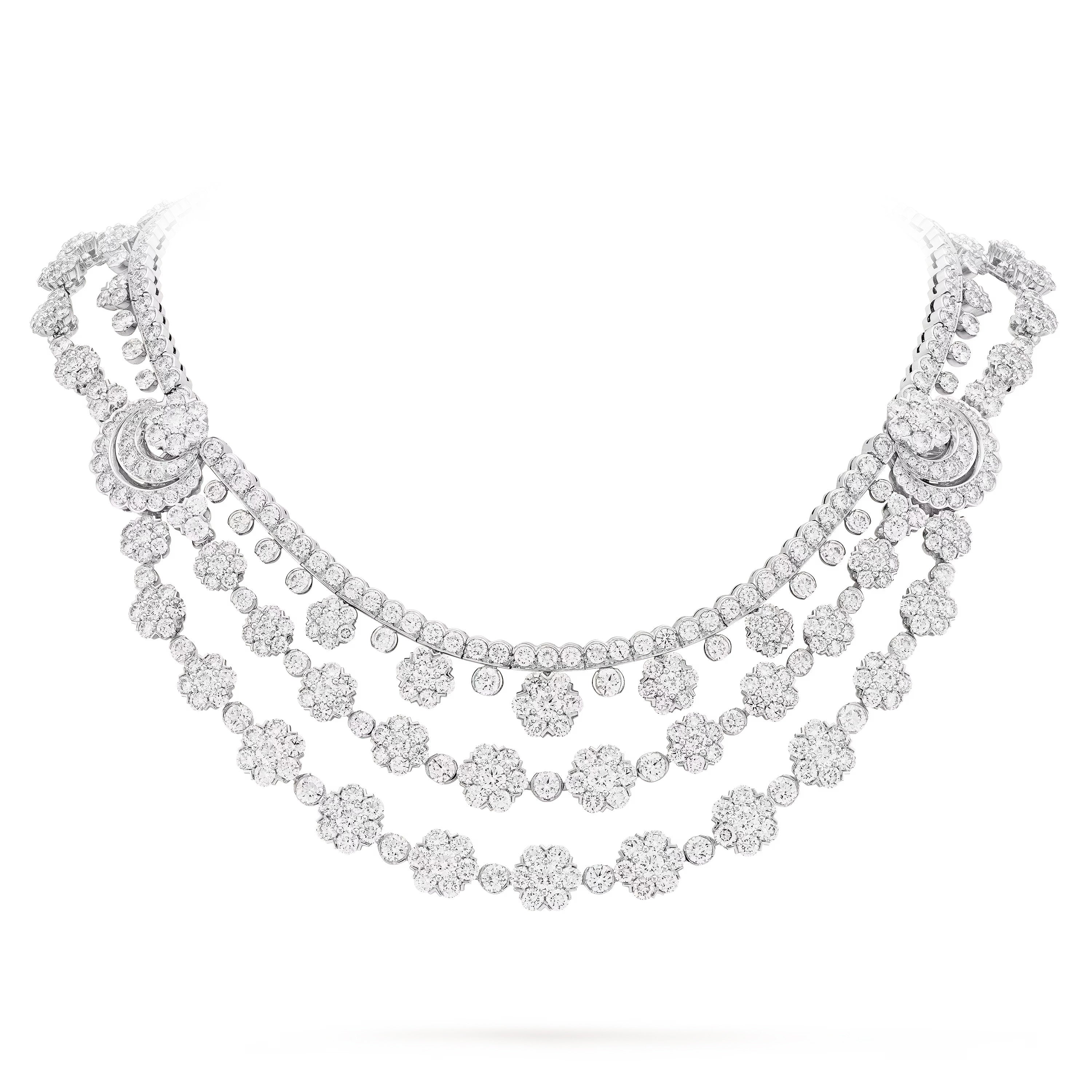 Carave Paris Imperial Floral Drape Diamond Necklace
