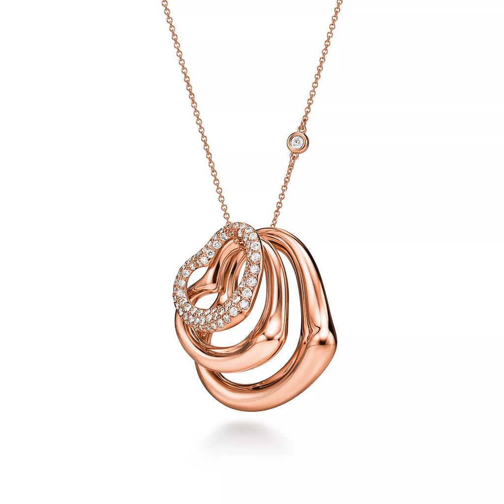Carave Paris Layered Open Heart Pendant Necklace in Rose Gold