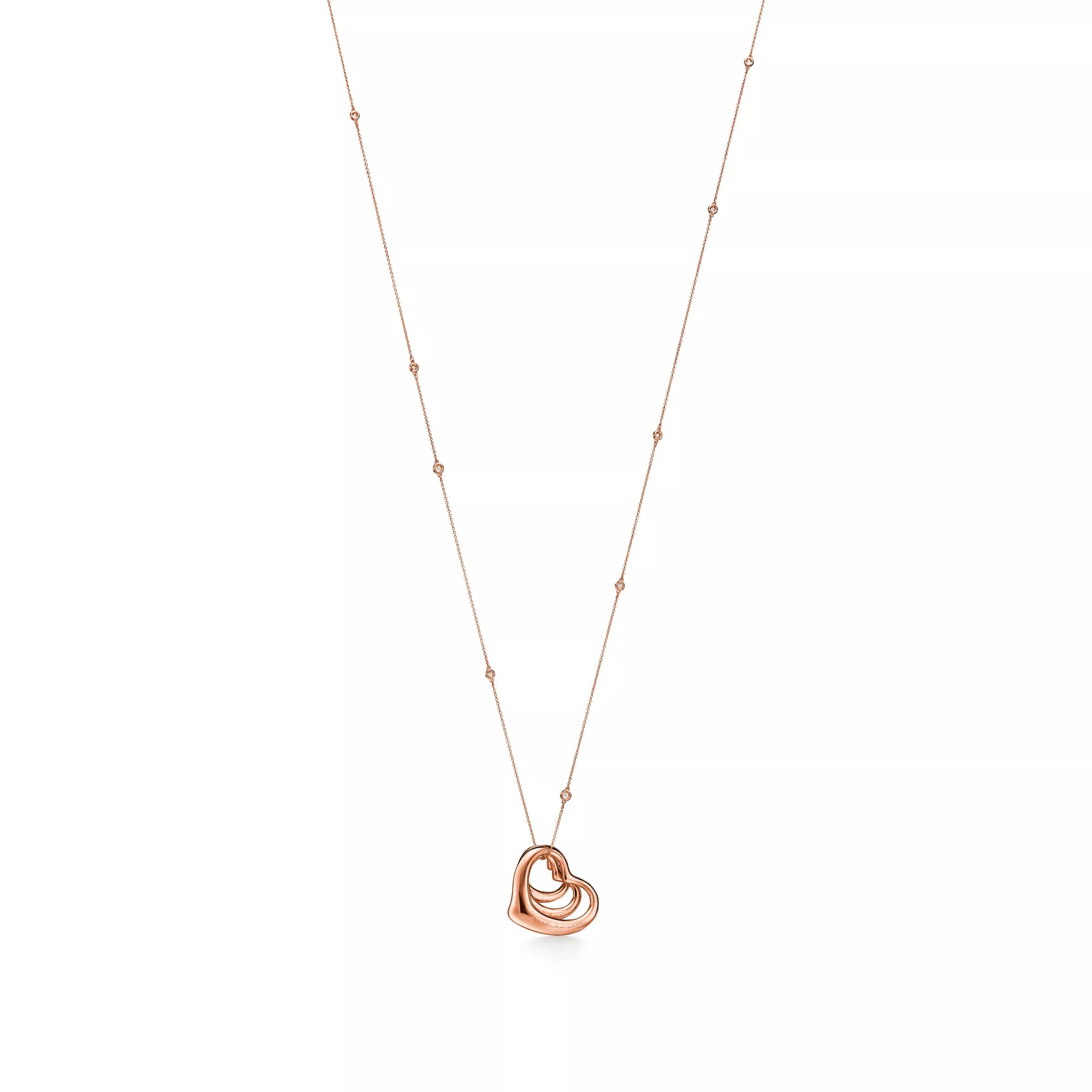 Carave Paris Layered Open Heart Pendant Necklace in Rose Gold