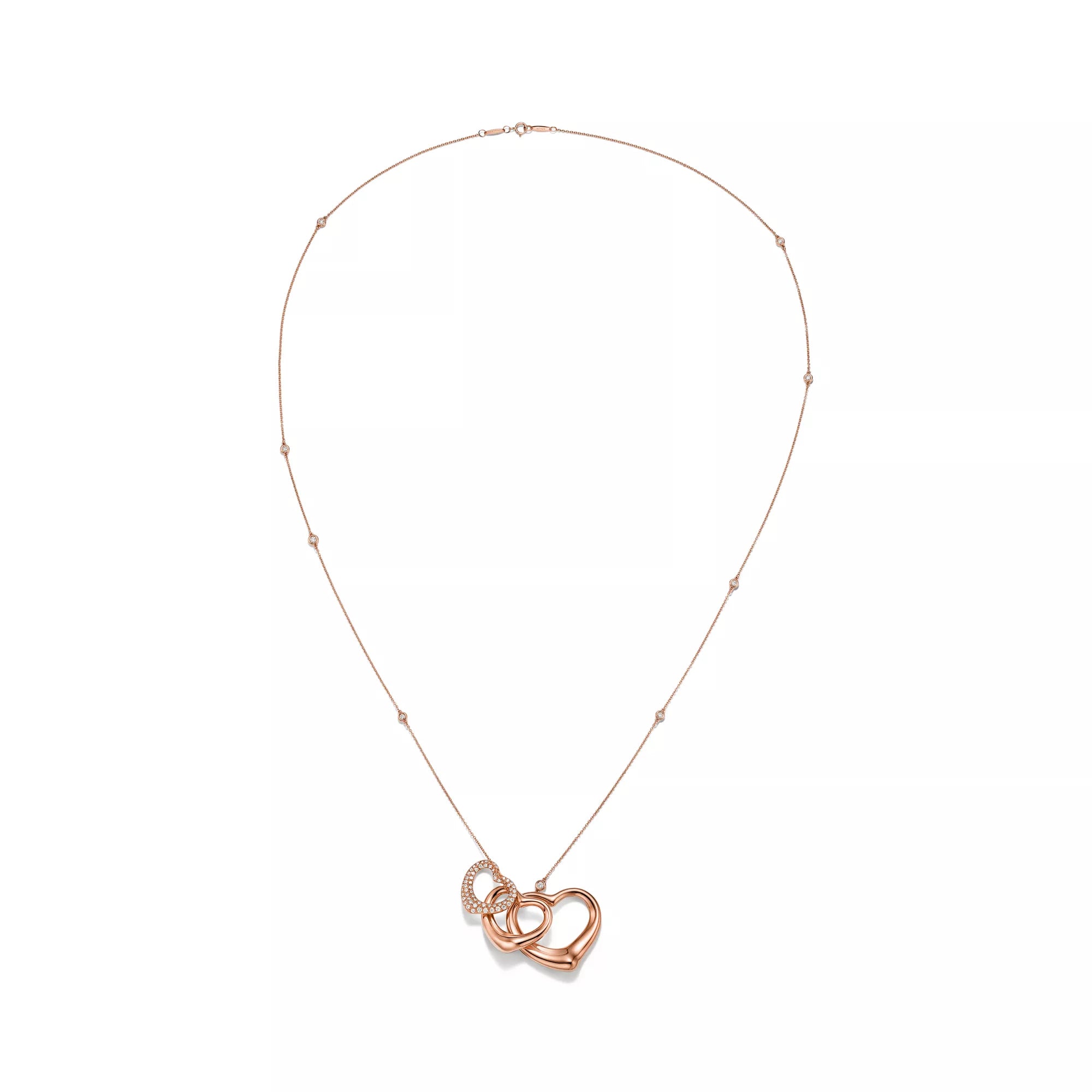 Carave Paris Layered Open Heart Pendant Necklace in Rose Gold