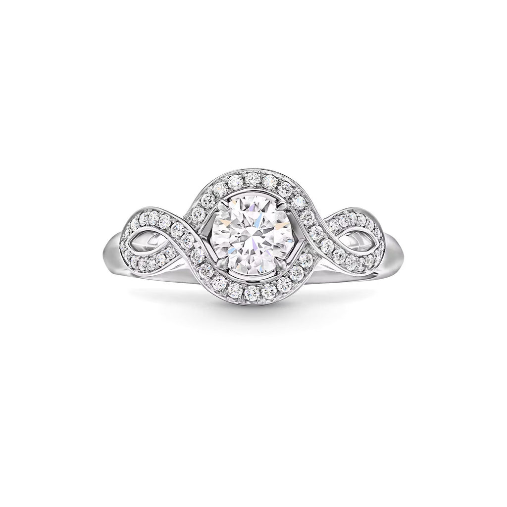 Carave Paris Lily Cluster Diamond Engagement Ring with Pavé Accents