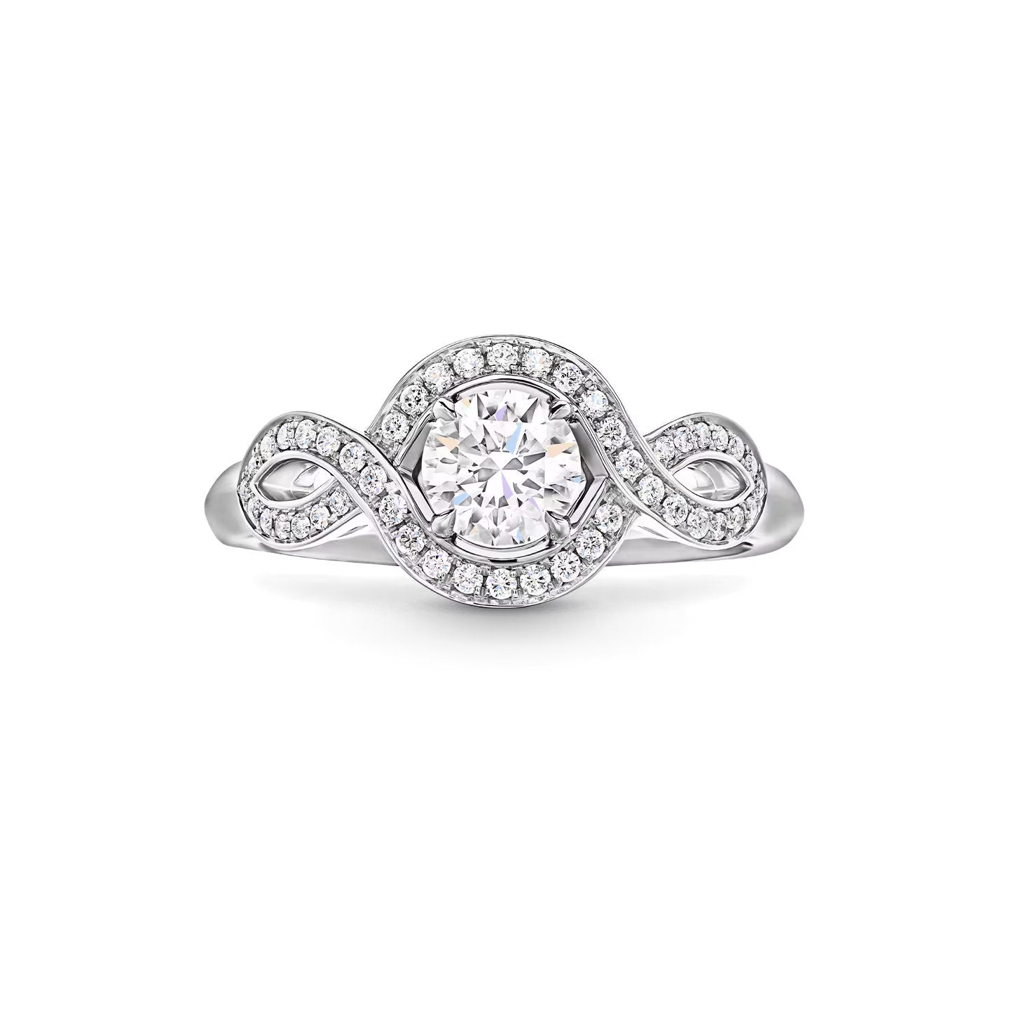 Carave Paris Lily Cluster Diamond Engagement Ring with Pavé Accents