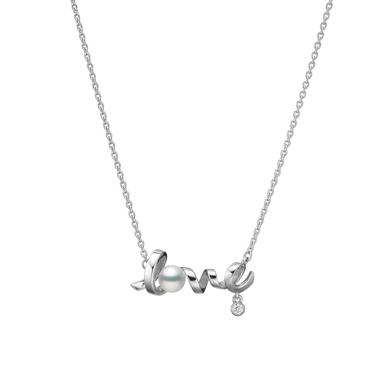 Carave Paris Love Pearl Script Pendant Necklace