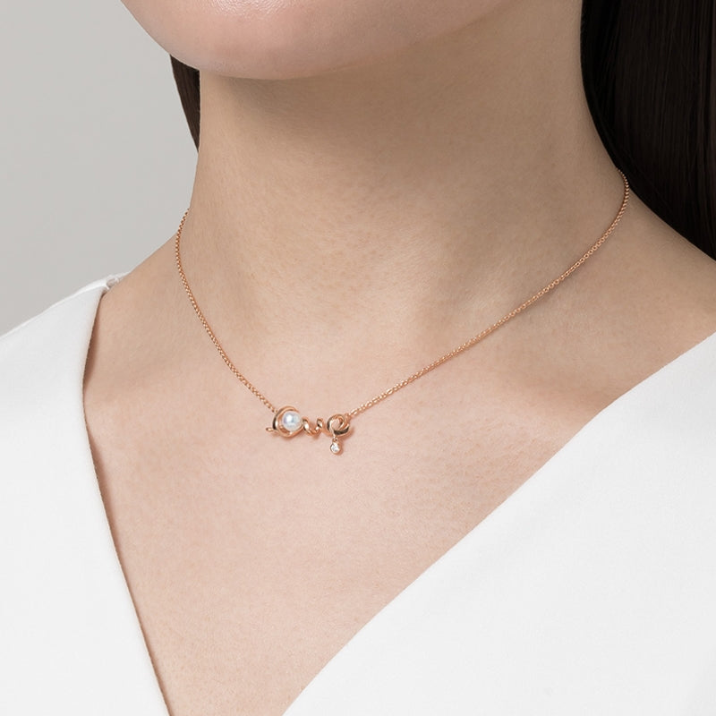 Carave Paris Love Pearl Script Pendant Necklace