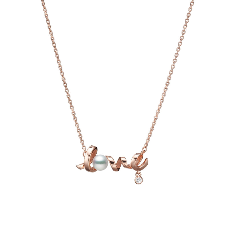 Carave Paris Love Pearl Script Pendant Necklace