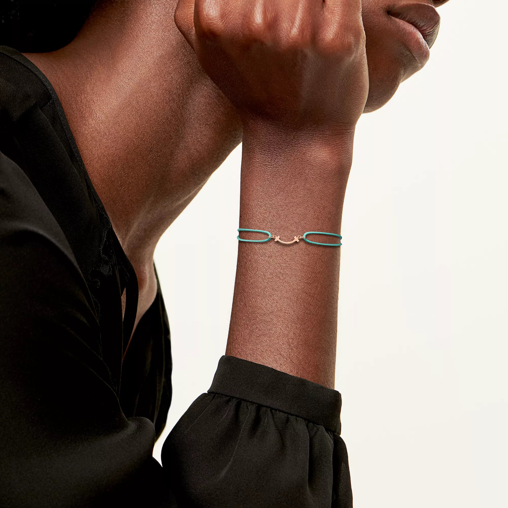 Carave Paris Lucky Horseshoe Rose Gold Cord Bracelet for Men