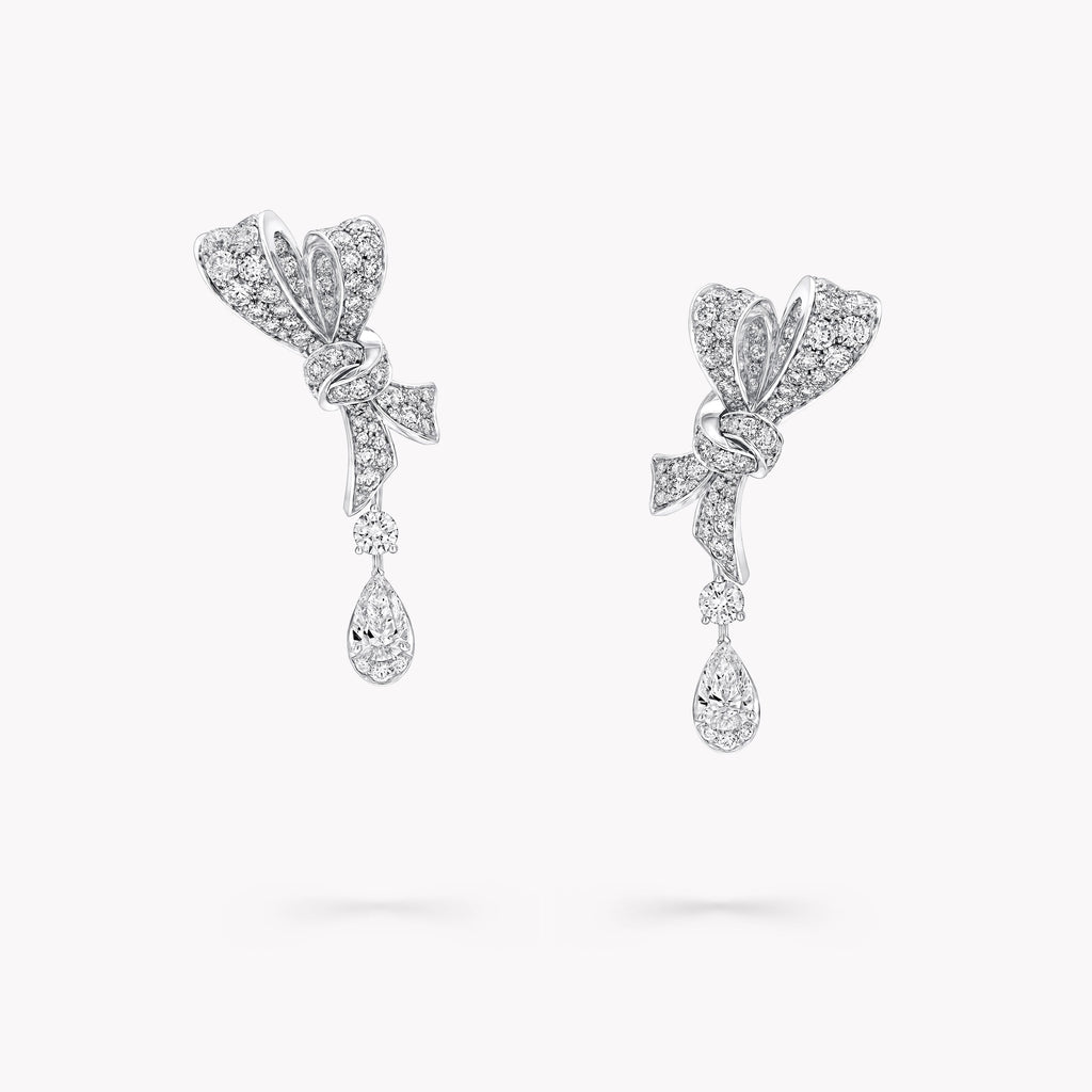 Carave Paris Luxe Bow Drop Diamond Earrings
