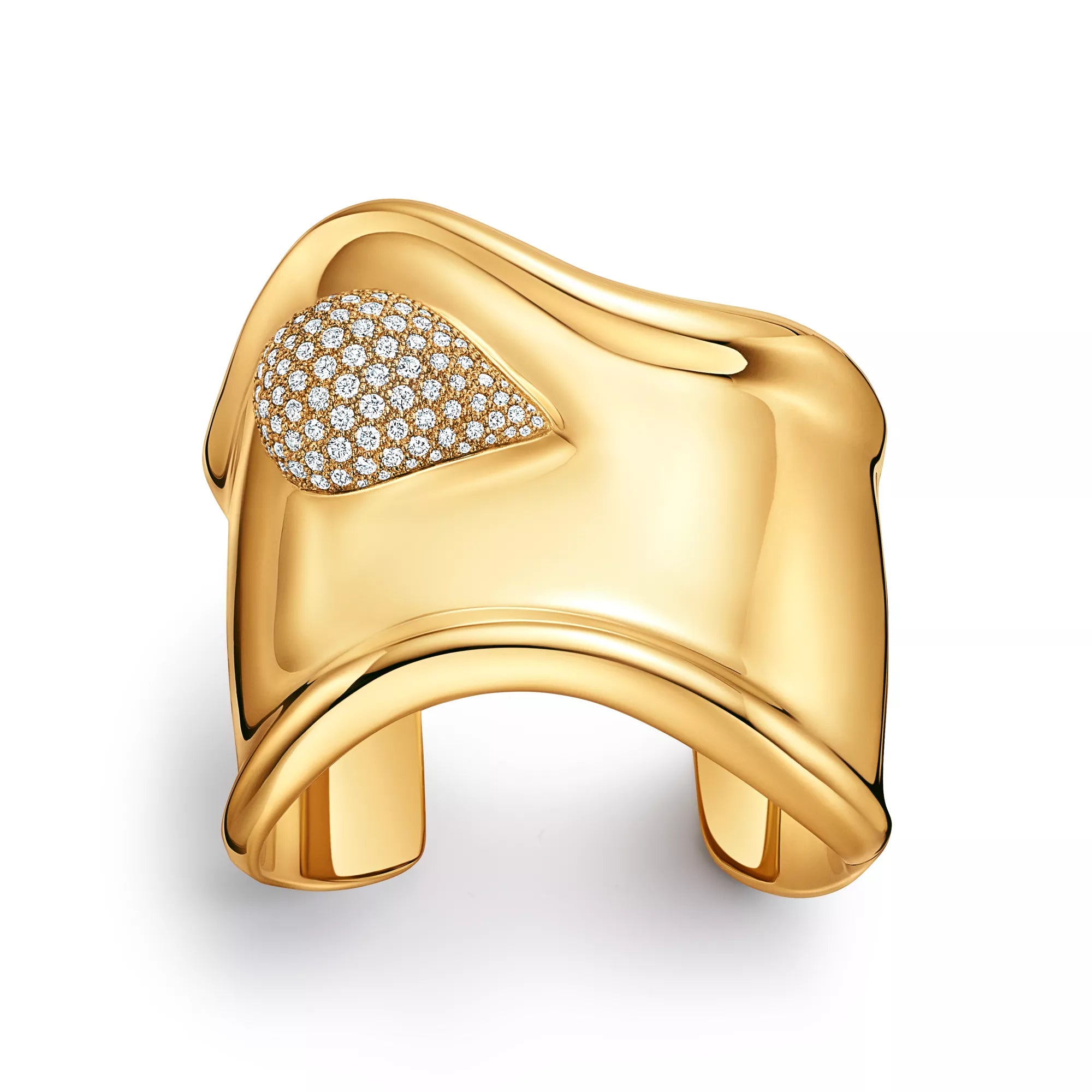 Carave Paris Luxury Gold Bone Cuff Bracelet with Crystal Detail