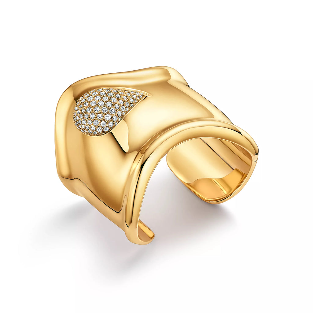 Carave Paris Luxury Gold Bone Cuff Bracelet with Crystal Detail