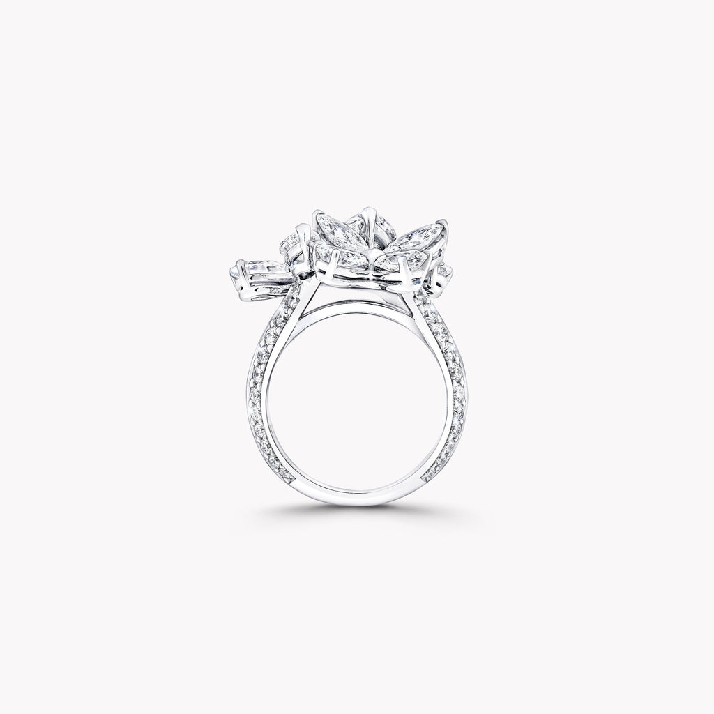 Carave Paris Marquise Diamond Floral Cluster Cocktail Ring