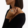Carave Paris Marquise Diamond Floral Cluster Cocktail Ring