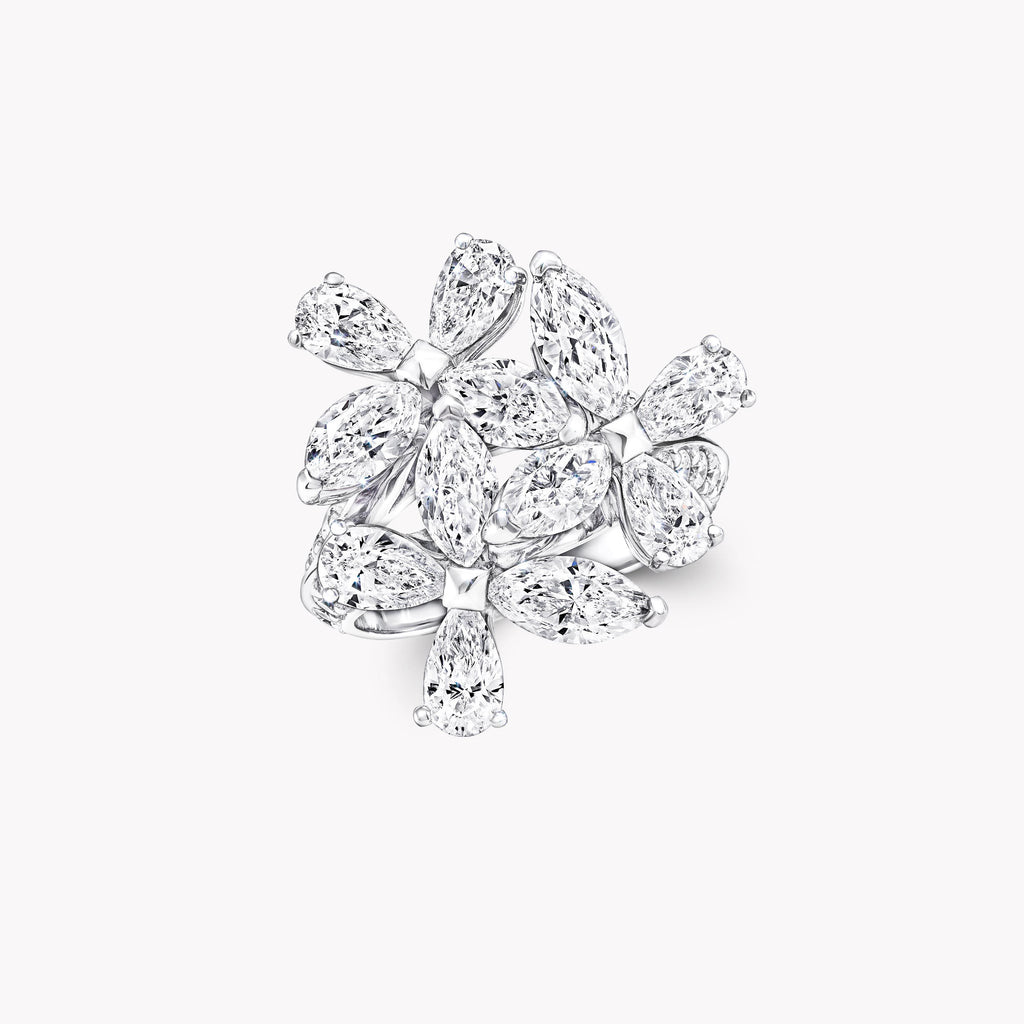 Carave Paris Marquise Diamond Floral Cluster Cocktail Ring