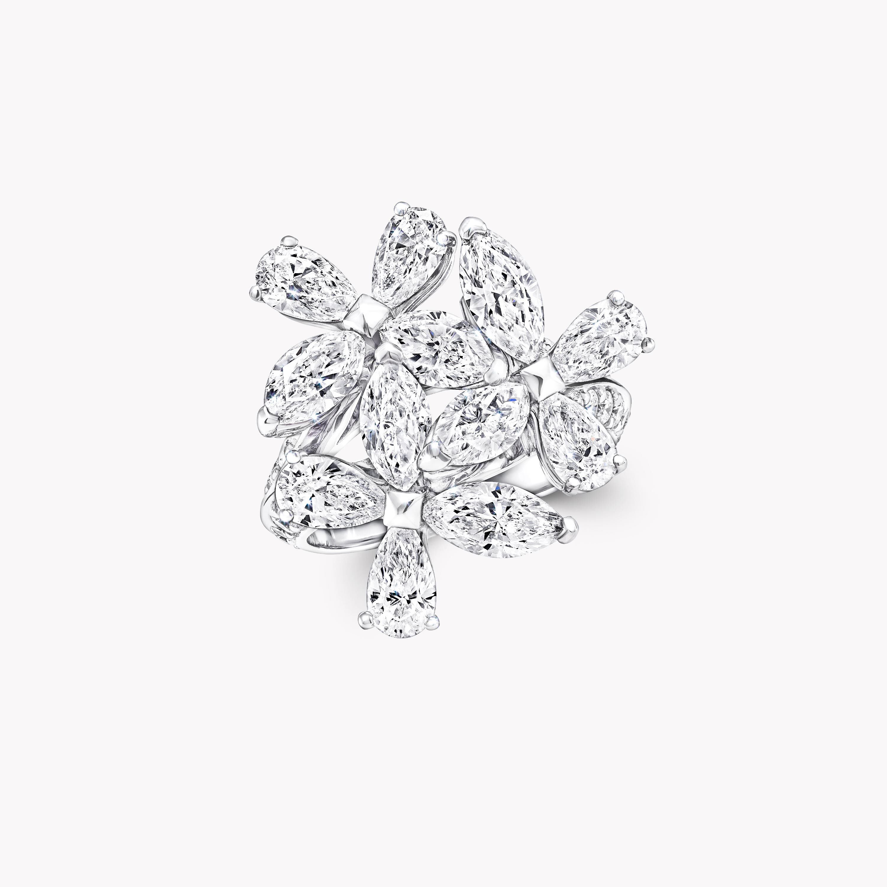 Carave Paris Marquise Diamond Floral Cluster Cocktail Ring