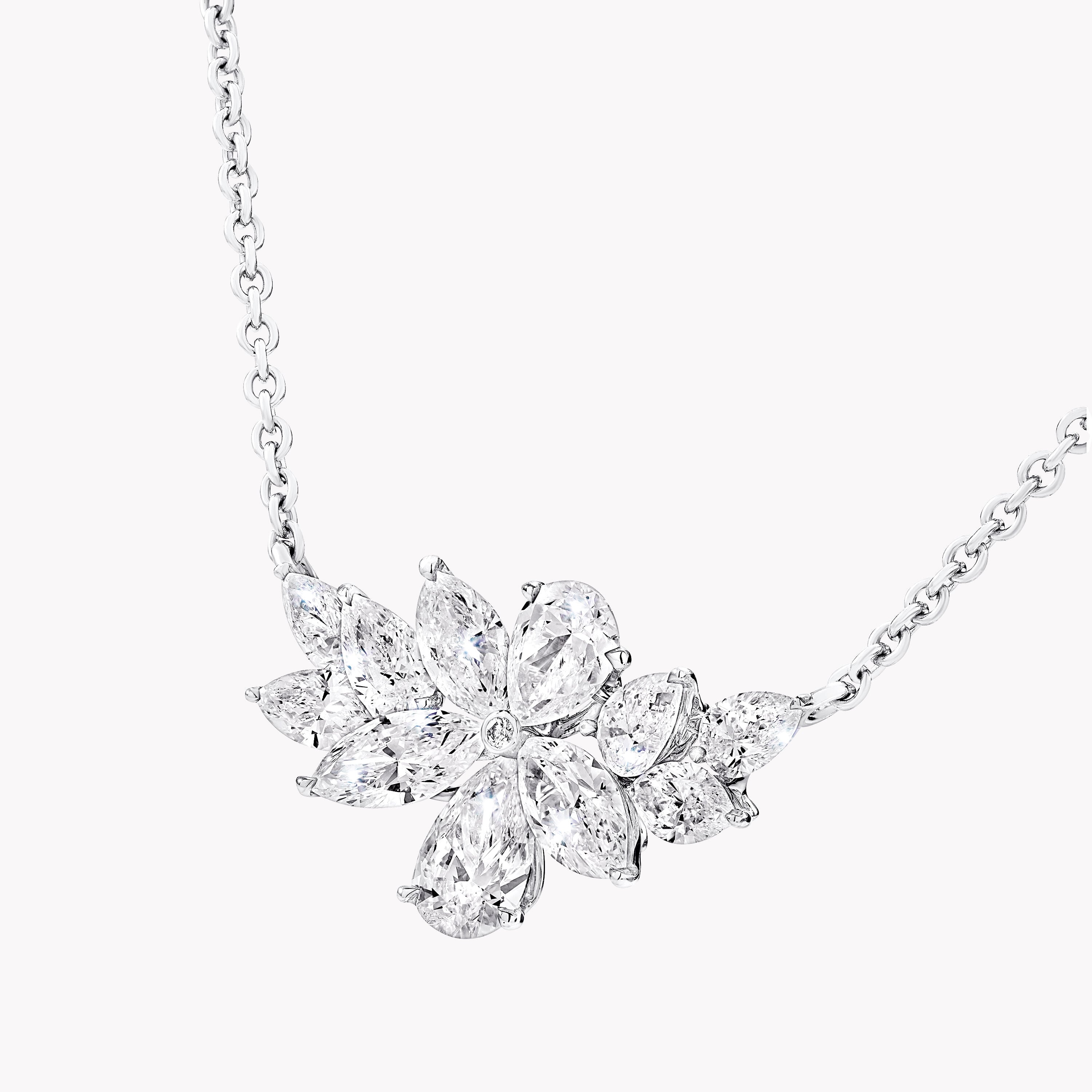Carave Paris Marquise Diamond Floral Pendant Necklace