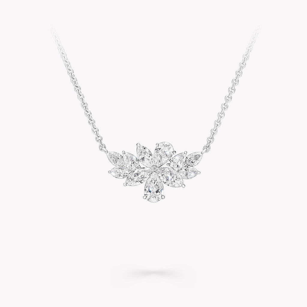 Carave Paris Marquise Diamond Floral Pendant Necklace